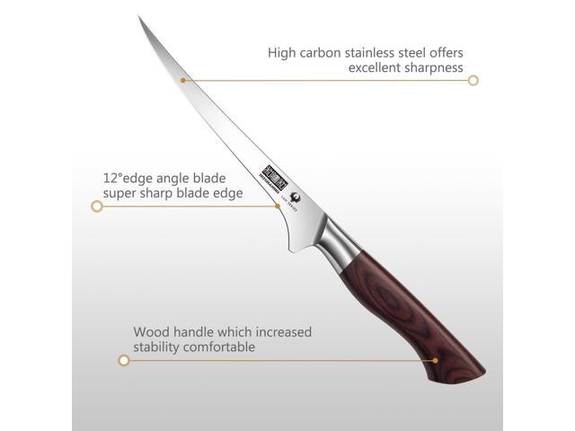 HOSHANHO Fillet Knife 7 Inch, Professional High Carbon Stainless Steel Boning Knife for Meat, Ultra Sharp Japanese Fish Fillet Knife with Ergonomic...