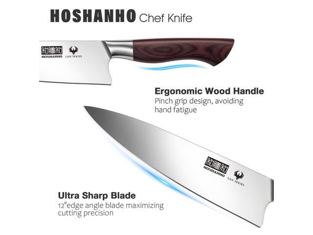 HOSHANHO 8 Inch Chef Knife for Cooking, Super Sharp High Carbon Stainless Steel Kitchen Knife, Professional Japanese Knife with Durable Wood Handle
