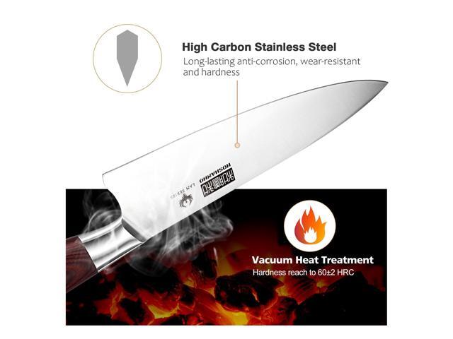 HOSHANHO 8 Inch Chef Knife for Cooking, Super Sharp High Carbon Stainless Steel Kitchen Knife, Professional Japanese Knife with Durable Wood Handle