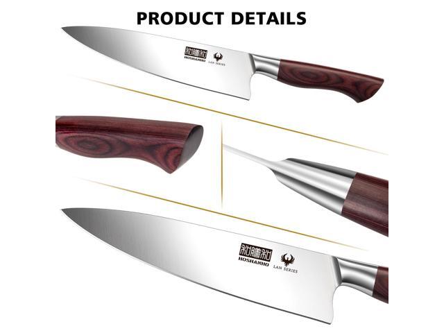 HOSHANHO Kitchen Knife Set with Block 18-Piece, Super Sharp High Carbon Stainless Steel Chef Knife Set, Professional Cutlery Knife Set with Sharpener