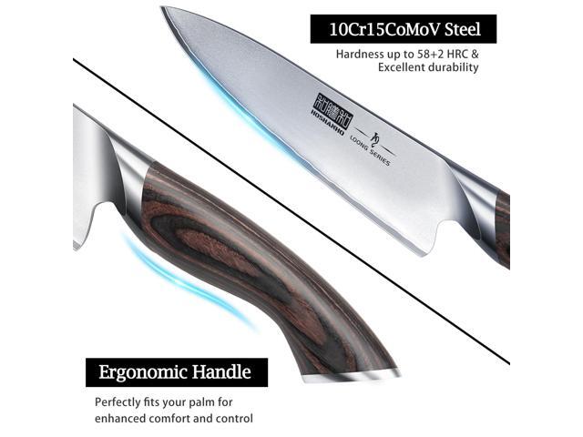 HOSHANHO 5 Pieces Knife Set, Japanese High Carbon Stainless Steel Kitchen Knife Sets, Professional Ultra Sharp Chef Knives Set with Ergonomic...