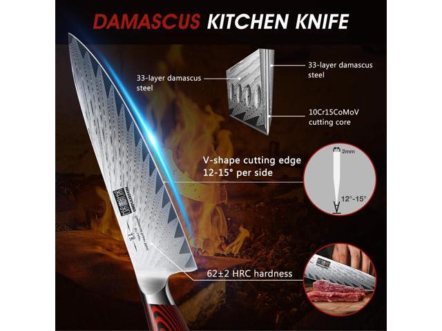 HOSHANHO 3 Pieces Damascus Kitchen Knife Set Ultra-Sharp Knives Set, Professional Chef Knife Set With G10 Ergonomic Handle,Gift Box