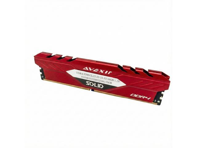 Avexir DDR4 16GB (1x16GB) 3200MHz (PC4-25600) 288-pin CL22 1.2V UDIMM Desktop Memory Module RAM SOLID RED