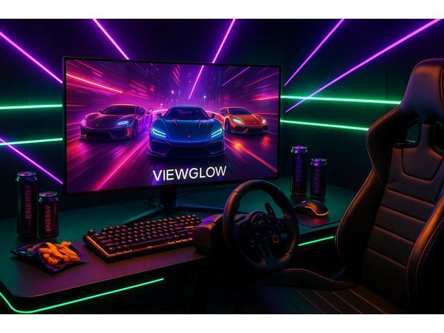 ViewGlow 34' GAMING MONITOR 3440X1440 LED WQHD 1MS 100HZ 21:9 WIDE MONITOR IMMERSIVE GAMING