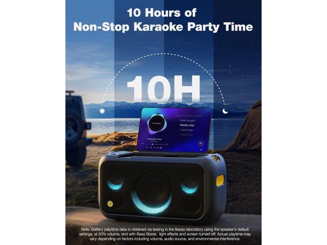Ikarao Karaoke Machine for Adults Built-in 13.3-inch Screen Portable Bluetooth Speaker with 2 Wireless Mics for TV Music Party - image 7