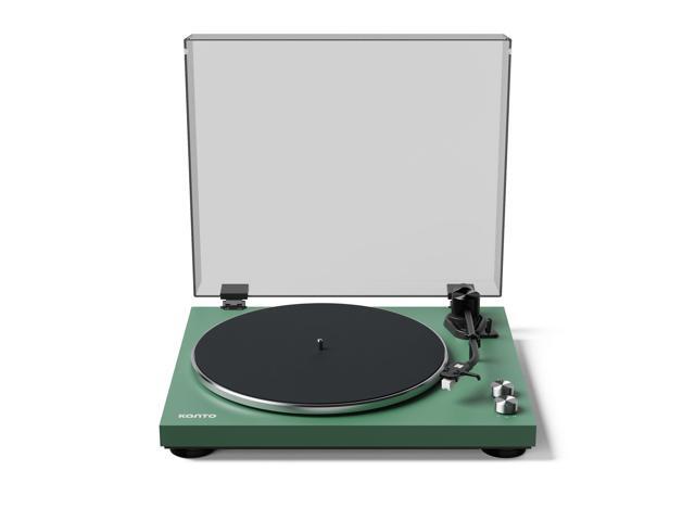 Kanto OBI3 Belt Drive Turntable w/Bluetooth 5.3 & Preamp Pitch Control AT3600L Cartridge Aluminum Platter Matte Green
