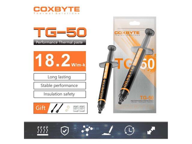 Coxbyte TG-50 thermal paste, 18.2W/mK ultra-high thermal conductivity suitable for CPU/server/GPU thermal conductivity, non corrosive,2g
