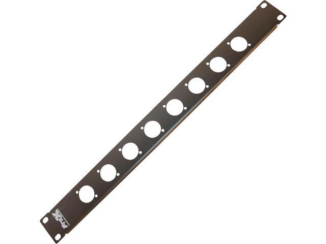 ProX T-1U8XLR 1U Rack Panel Punched for 8 XLR, Speaker Twist connector or Power Connection Compatible Connectors