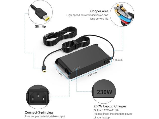 Energizewiz 230W Legion Charger fit for Lenovo 20V 11.5A Legion 5 7 5P C7 S7 Y540 Y545 Y740 Y730 Y900 Y910 Y7000 Y7000P R7000P ADL230SCC3A USB...