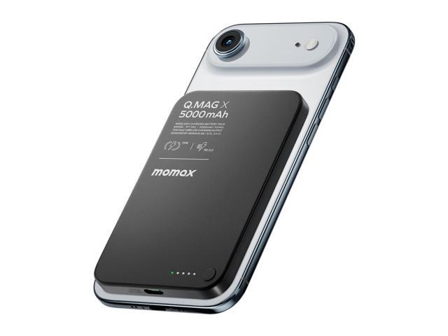 MOMAX Magnetic Power Bank, 5000mAh Wireless Portable Charger, Wired 20W Fast Charging Battery Pack, Compatible with Magsafe, iPhone 15/14/13/12...