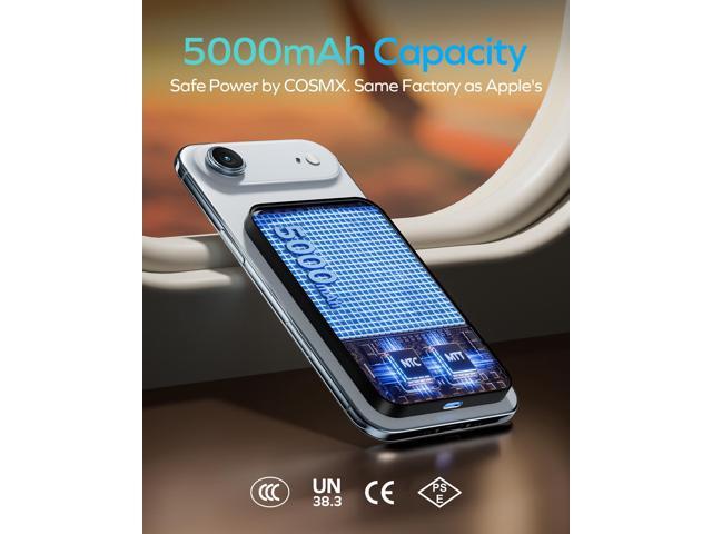 MOMAX Magnetic Power Bank, 5000mAh Wireless Portable Charger, Wired 20W Fast Charging Battery Pack, Compatible with Magsafe, iPhone 15/14/13/12...