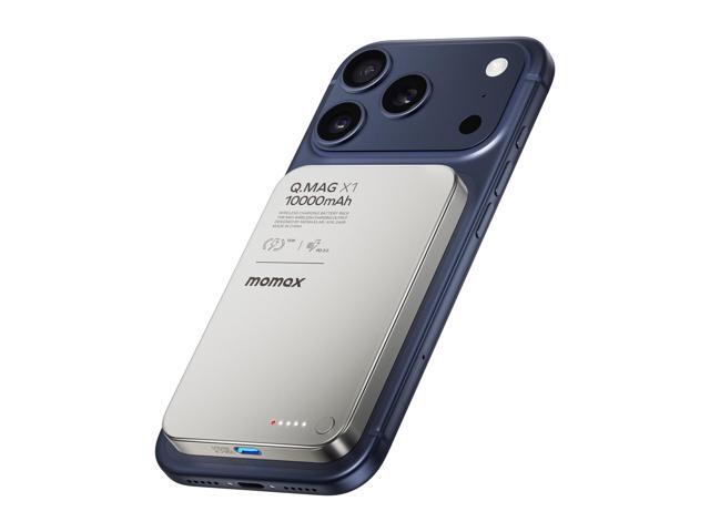 MOMAX Magnetic Power Bank 5000mAh, 20W Fast Charging, Wireless Portable Charger for iPhone 16/15/14/13/12 Series, Magsafe Compatible, USB-C Cable...