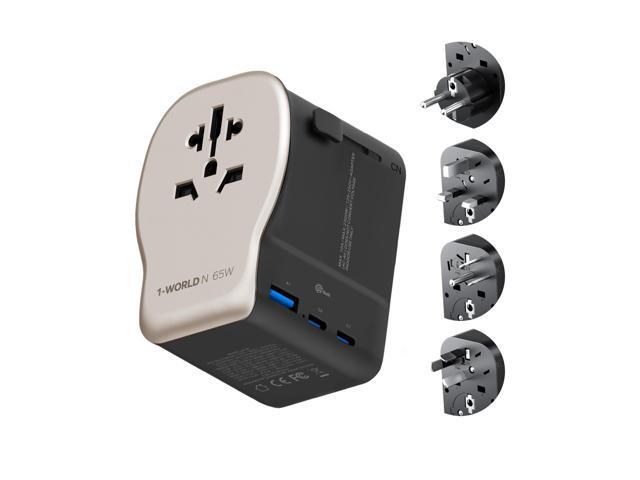MOMAX Universal Travel Adapter with Separate Grounding Prong, GaN 65W International Power Adapter, Worldwide Plug Adapter for US/UK/EU/AU and 200+...
