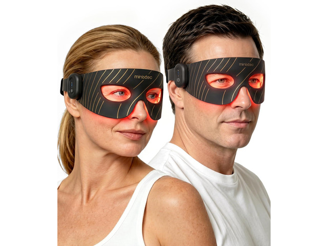MINIXTEC Red Light Therapy Eye Mask LED Under-Eye Care with 850nm Near-Infrared (NIR) for Wrinkles, Crow's Feet, Dark Circles & Puffiness,...
