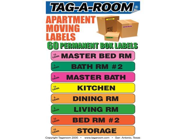 UBMOVE Multi-Colored Apartment Moving Labels Identify Box Contents With 60 Labels