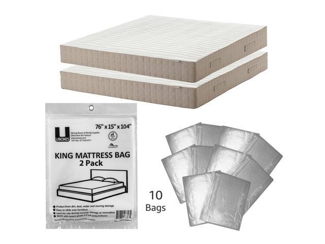UBMOVE 10 King Mattress Covers 76x15x104' Poly Bags Protective Moving Storage