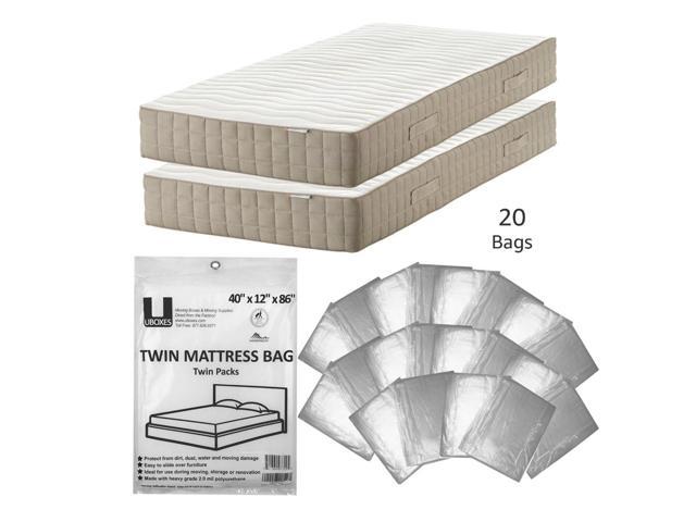 UBMOVE Twin Size Mattress Bags 40x12x86' Poly Protective Covers 20 Pack