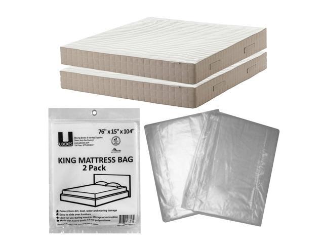 UBMOVE King Mattress bags 2 Pack 76x15x104 Poly Bags Protective Moving Storage