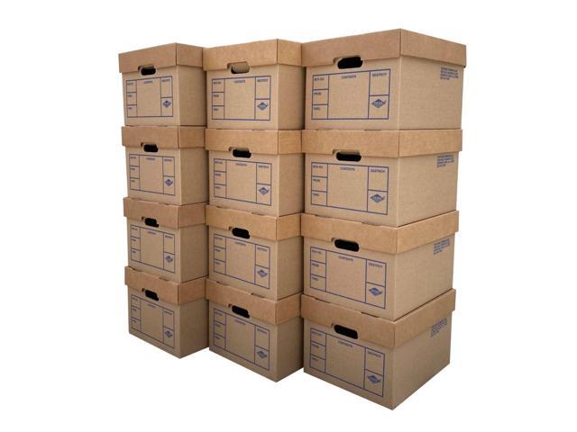 UBMOVE File Boxes 200# Strength, Small, 15 x 12 x 10 Inches, 12 Pack