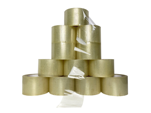 UOFFICE Clear Acrylic Carton Sealing Tape 1.9 mil thick, 12 Rolls / Pack, 3' X 110 Yards