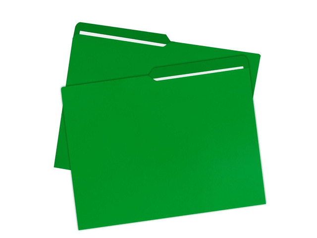 UOFFICE File Folder Letter Size 1/2 Cut Tab 100 Pack Deep Green