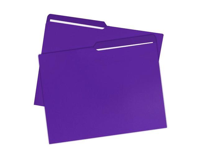 UOFFICE File Folder Letter Size 1/2 Cut Tab 100 Pack Deep Purple