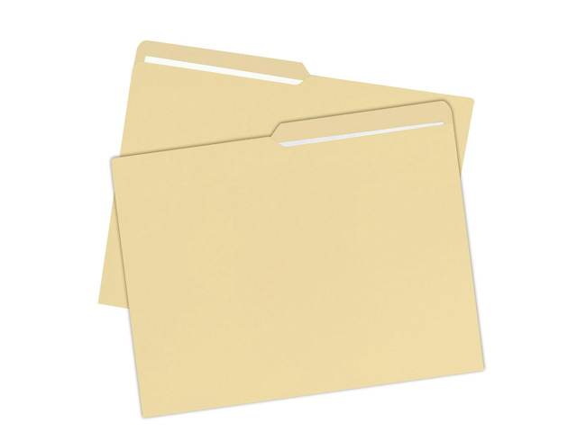 UOFFICE File Folder Letter Size 1/2 Cut Tab 100 Pack Manila