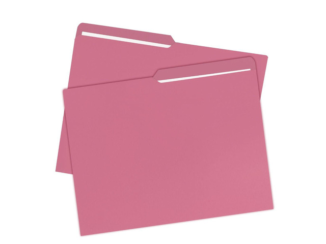 UOFFICE File Folder Letter Size 1/2 Cut Tab 100 Pack Pink