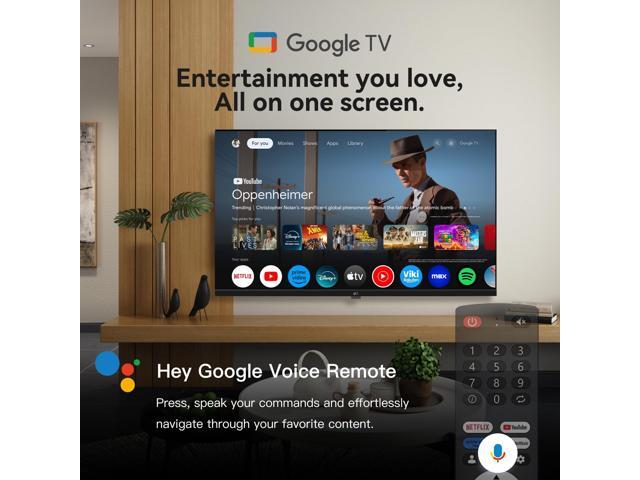 FPD 43-inch Smart TV Google TV 1080p Full HD with Google Play and Chromecast Built-in, HDR 10, Dolby Audio, Voice Remote, Stream Live...