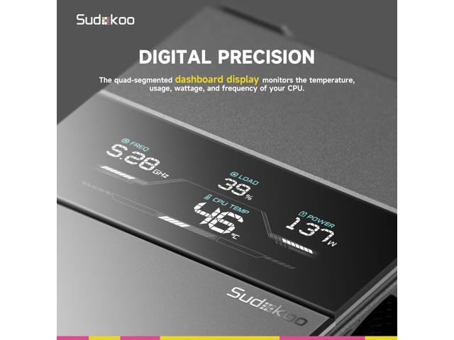 Sudokoo SK700V AM5-Designated CPU Air Cooler, Single Tower, 7 Heatpipes, Digital Display, TDP 220W, Full RAM Freedom, L-Rail Lock Mount, M-Winding...