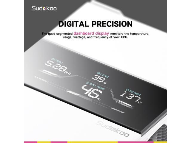 Sudokoo SK700V White AM5 CPU Cooler: 7 Heatpipes CPU Air Cooler with Digital Display for AM5 Exclusive - Single Tower PC Cooling with 120mm FDB PWM...
