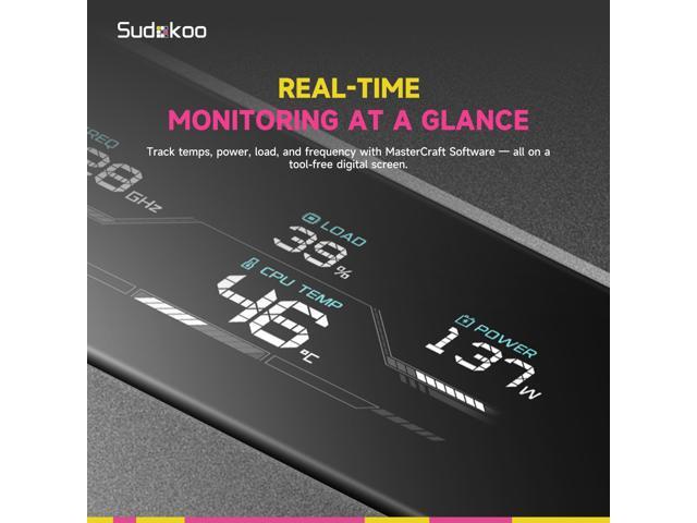 Sudokoo SK620V CPU Air Cooler: 6 Heatpipes Dual Tower CPU Cooler with Digital Display for AM5 Exclusive - Black PC Cooler with 120mm FDB PWM Quiet...