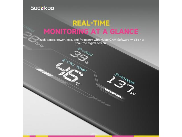 Sudokoo SK620V White AM5 Air Cooler: 6 Heatpipes Dual Tower CPU Air Cooler with Digital Display for AM5 Exclusive - PC Cooler with 120mm FDB PWM...