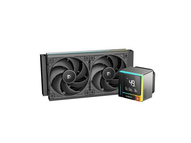 Sudokoo ENERGLO 240 Liquid Cooler: 240mm AIO CPU Cooler with Data Display & PWM Pump - 2 x 120mm Black Water Cooling for Intel LGA...