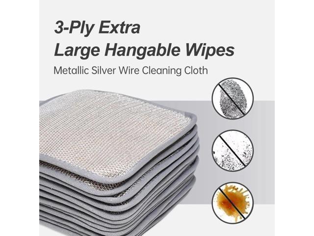 Multipurpose Wire Dishwashing Rags, 2025 Upgraded Three Layers of Thickening Rag, Reusable Hanging Wire Dishwashing Rags for Wet and Dry, Premium...