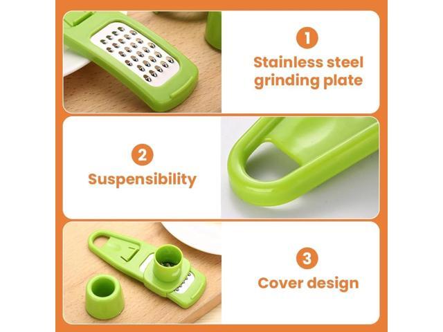 Garlic Grinder, 2025 Upgrade Mini Garlic Peeler Multifunctional Garlic Slicer Garlic Crusher, Easy to Use Ginger Grater Hand Press Garlic Grater...