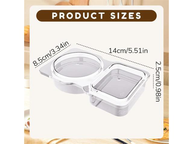 Double Compartment Condiment Container, 2025 New Reusable Snack Containers with Lids, Snack Pack Container, Double Compartment Snack Containers for...