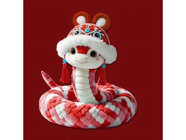 2025 Snake Year Doll, Elegant Snake Year Mascot Lion Dance Good Luck, Cute Chinese Style Plush Toy Ornament Gift For Best Friends