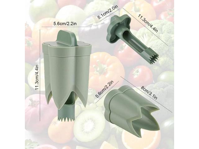 Pepper Seed Corer Remover, 2024 New 2 in 1 Bell Pepper Cutter Pepper Porer Seed Remover Tool, Quickly Cutting and Deseeding Bell Pepper Corer Tool...