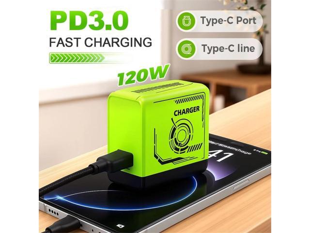 2-in-1 GaN 120w Fast Charger, 2025 Upgraded Scalable Retractable 120w Fast Charger Module, All in 1 Foldable Charging Adapter Wall Plug for Phone,...