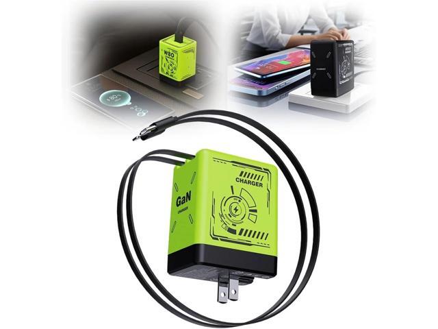 2-in-1 GaN 120w Fast Charger, 2025 Upgraded Scalable Retractable 120w Fast Charger Module, All in 1 Foldable Charging Adapter Wall Plug for Phone,...