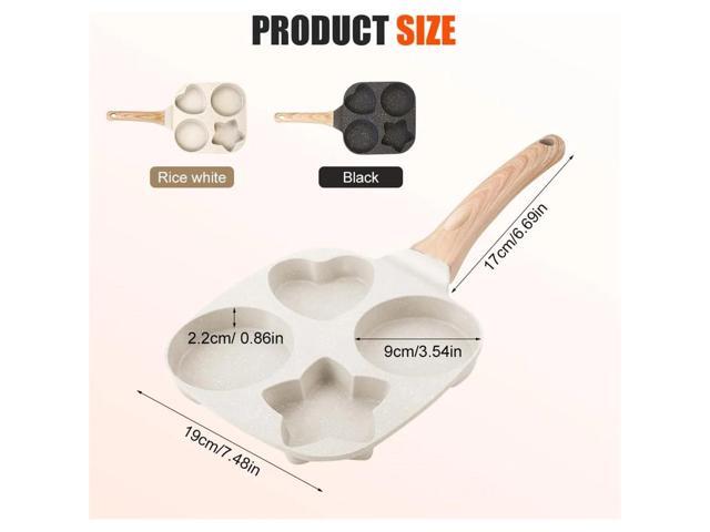 4-Cup Egg Pan Nonstick, Healthy Breakfast Aluminum Egg Frying Pan, Omelette Pans Pancake Pans for frying Eggs, Pancake, Omelet, Hamburger, Bacon,...