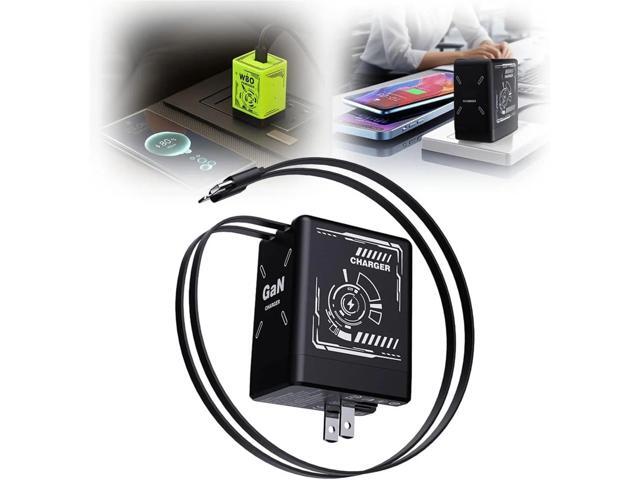 2-in-1 GaN 120w Fast Charger, 2025 Upgraded Scalable Retractable 120w Fast Charger Module, All in 1 Foldable Charging Adapter Wall Plug for Phone,...