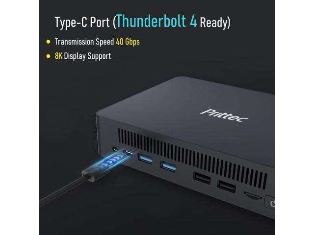 Prittec F9 Mini PC, Intel 13th gen i5-13420H, 16GB DDR4 RAM, 512GB M.2 SSD, Support 8K, Triple Display, HDMI, DP, USB3.2 Gen1 x 2, USB3.2 Gen2 x 2,...
