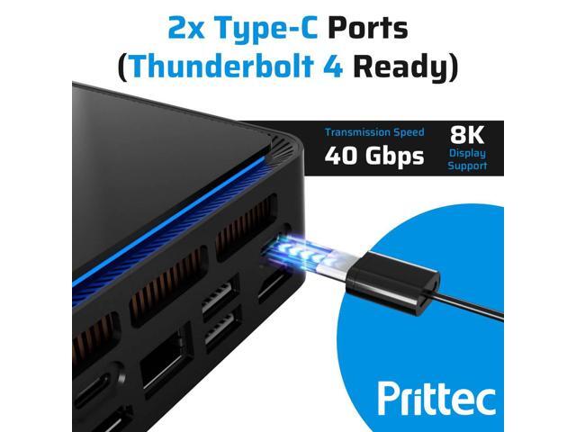 Prittec F8 Mini PC, Intel 13th Gen i5-13420H, 16GB DDR4, 512GB M.2 SSD, Support 8K, 4 Display, HDMI x 2, USB3.2 Gen 2 x 4, Type-C x 2, WiFi6/BT5.2,...