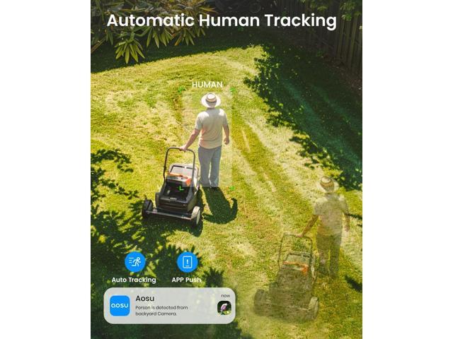 AOSU Solar Camera Security Outdoor - Security Cameras Wireless Outdoor with 360° Panoramic View, Human Auto Tracking, 2K Night Vision, Compatible...