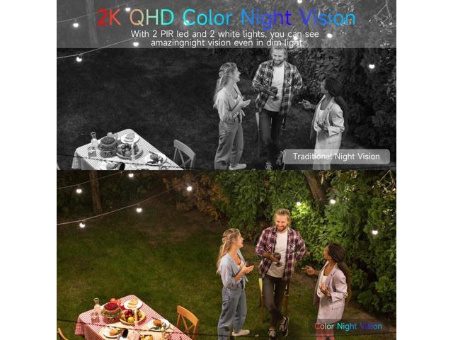 Rraycom 2.5K Solar Security Cameras Wireless Outdoor,Solar/Battery Powered Outdoor Security Camera,PIR Motion Detection,Two-Way Audio,Color Night...