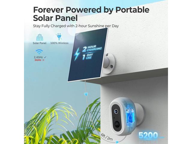 Laview 2K Solar Security Cameras Wireless Outdoor, Rechargeable Battery Wifi Cameras for Home Security with Spotlight Color Night Vision,Siren...