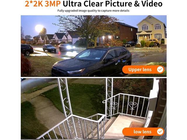 Solar Security Cameras Outdoor Wireless,2.4G/5G WiFi Cameras for Home Security, Dual Lens PTZ Motion Zone,2-Way Audio,Night...