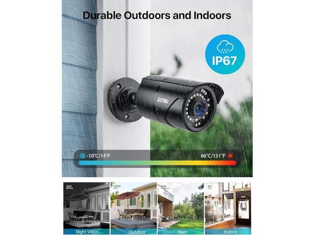 ZOSI 2MP HD 1080p 1920TVL Security Camera Outdoor Indoor (Hybrid 4-in-1 HD-CVI/TVI/AHD/960H Analog CVBS), 36PCS LEDs,120ft IR Night Vision,105°...